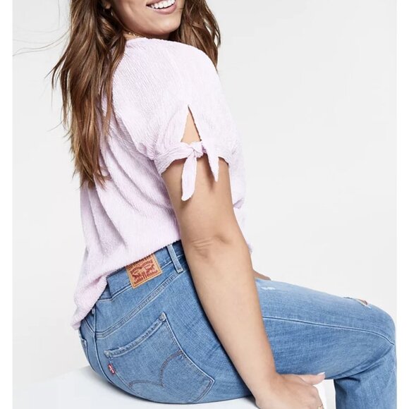 NWT Levi's 724 High-Rise Slim Straight-Leg Distressed Jeans in Slate Fixer - Picture 3 of 8